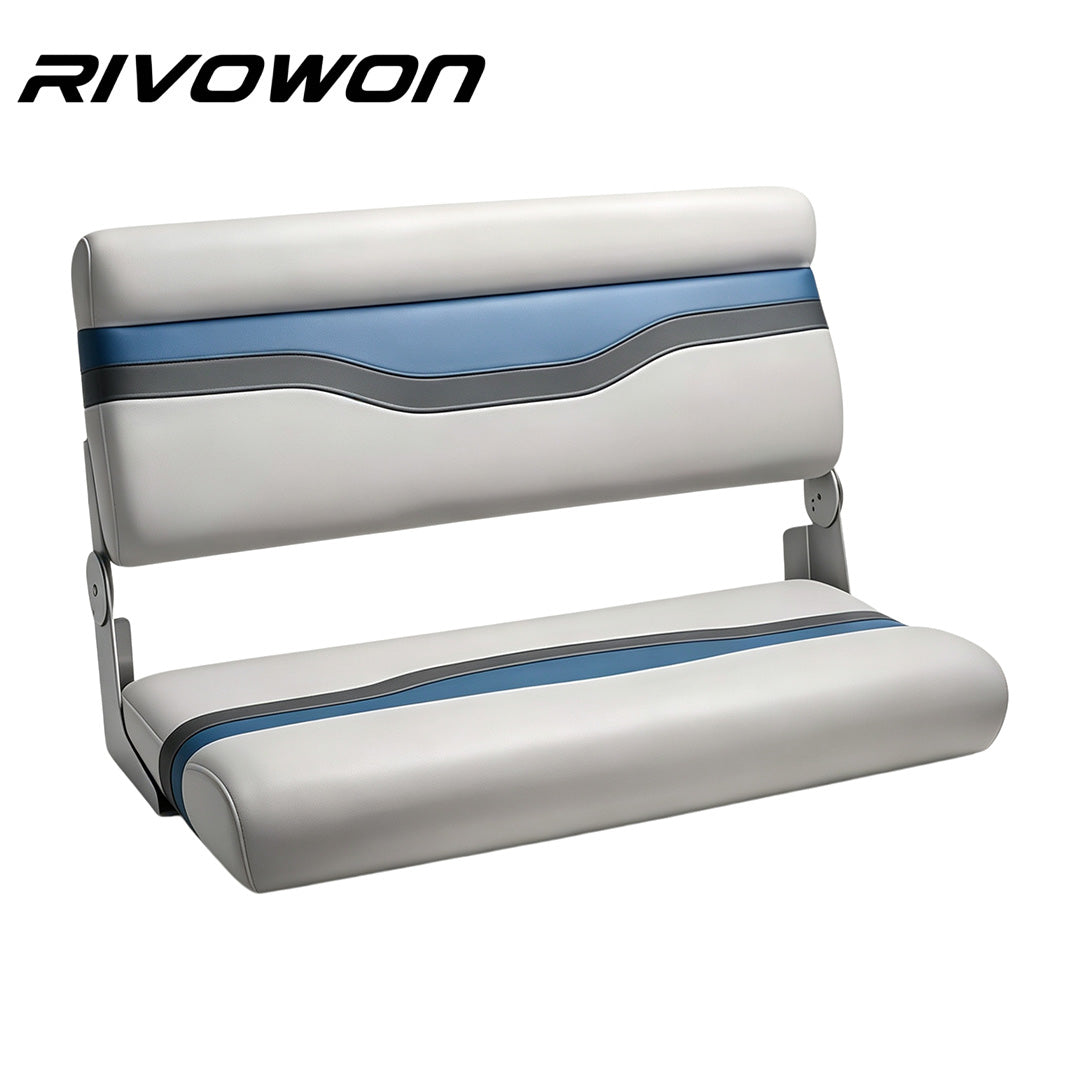 Marine Foldable Bench Boat Seat with Thick Foam Padding, 3 Colors