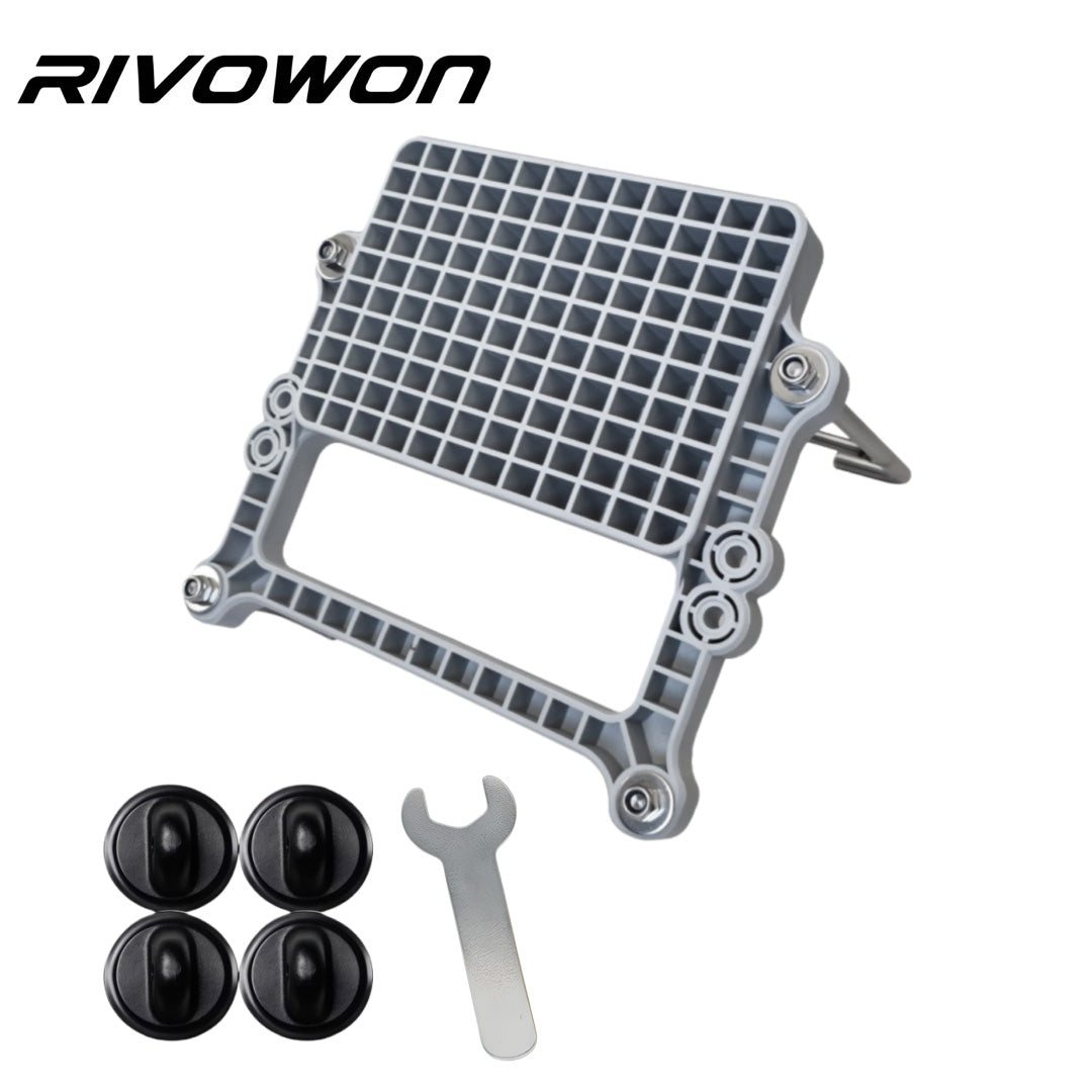 2 sets of gray heavy-duty outboard engine brackets