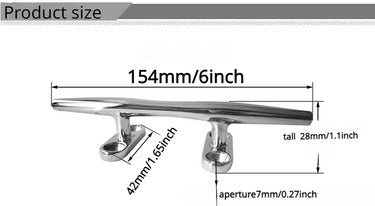 1pc 6 Inch/15.24 Cm Durable Stainless Steel Handle For Marine Boats, Yachts, And Kayaks