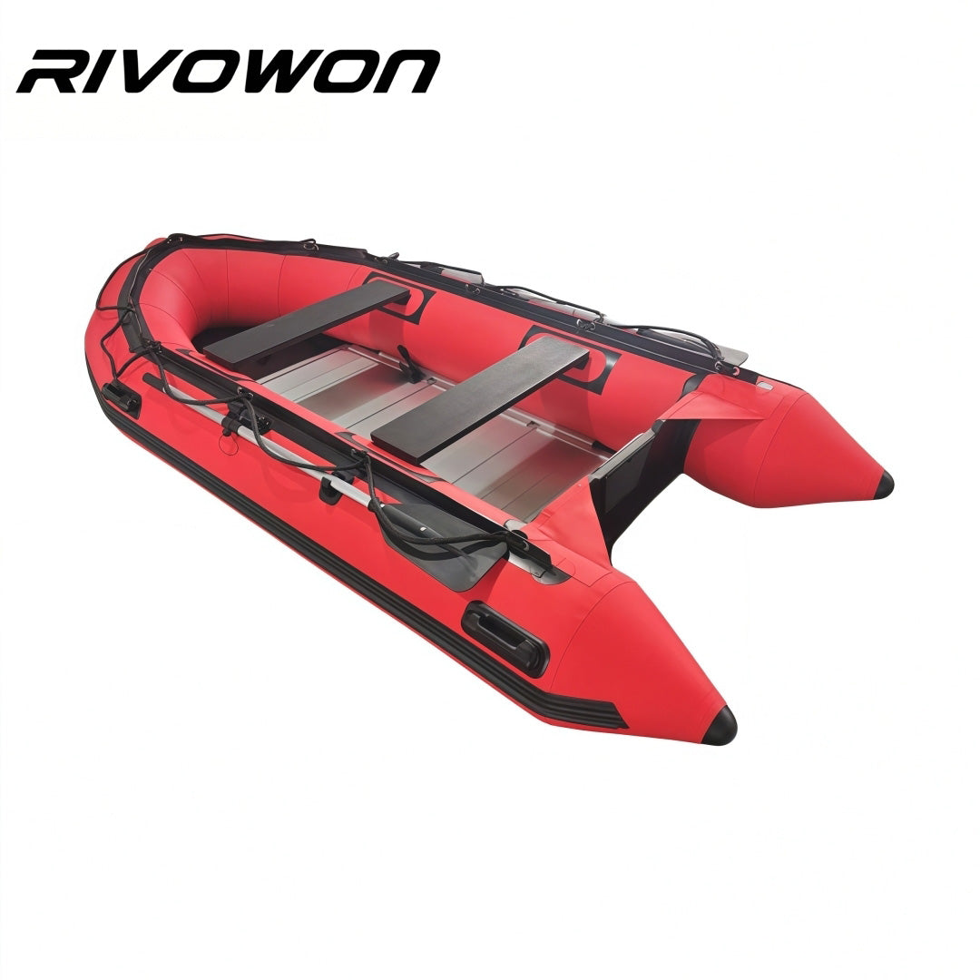 RIVOWON Red Heavy-Duty Inflatable Dinghy Boat