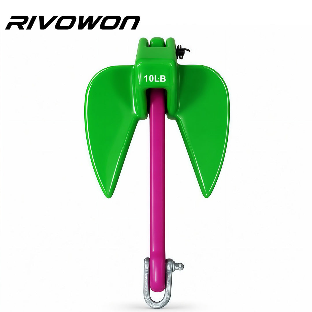 4.5KG/10LB Foldable Fluke Boat Anchor with Galvanized D Shackle