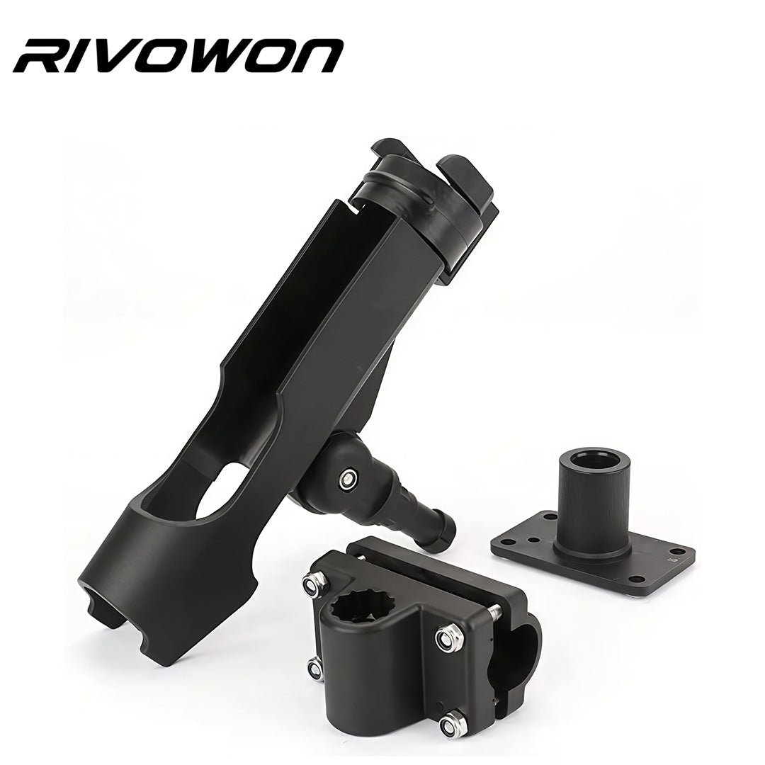 360° Adjustable Boat Fishing Rod Holder with 2 Mount Bases
