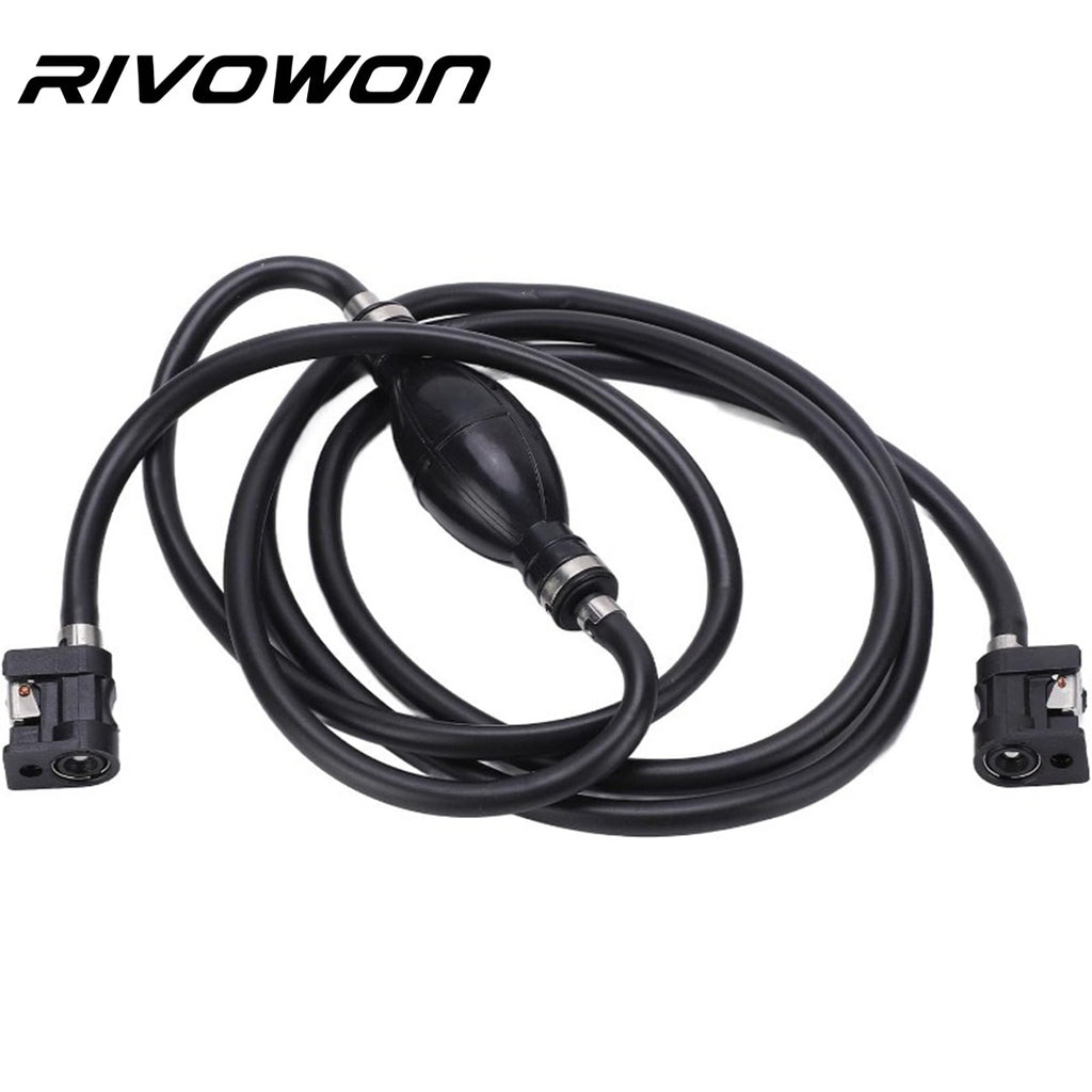 Outboard fuel pipe with manual pump quick connector