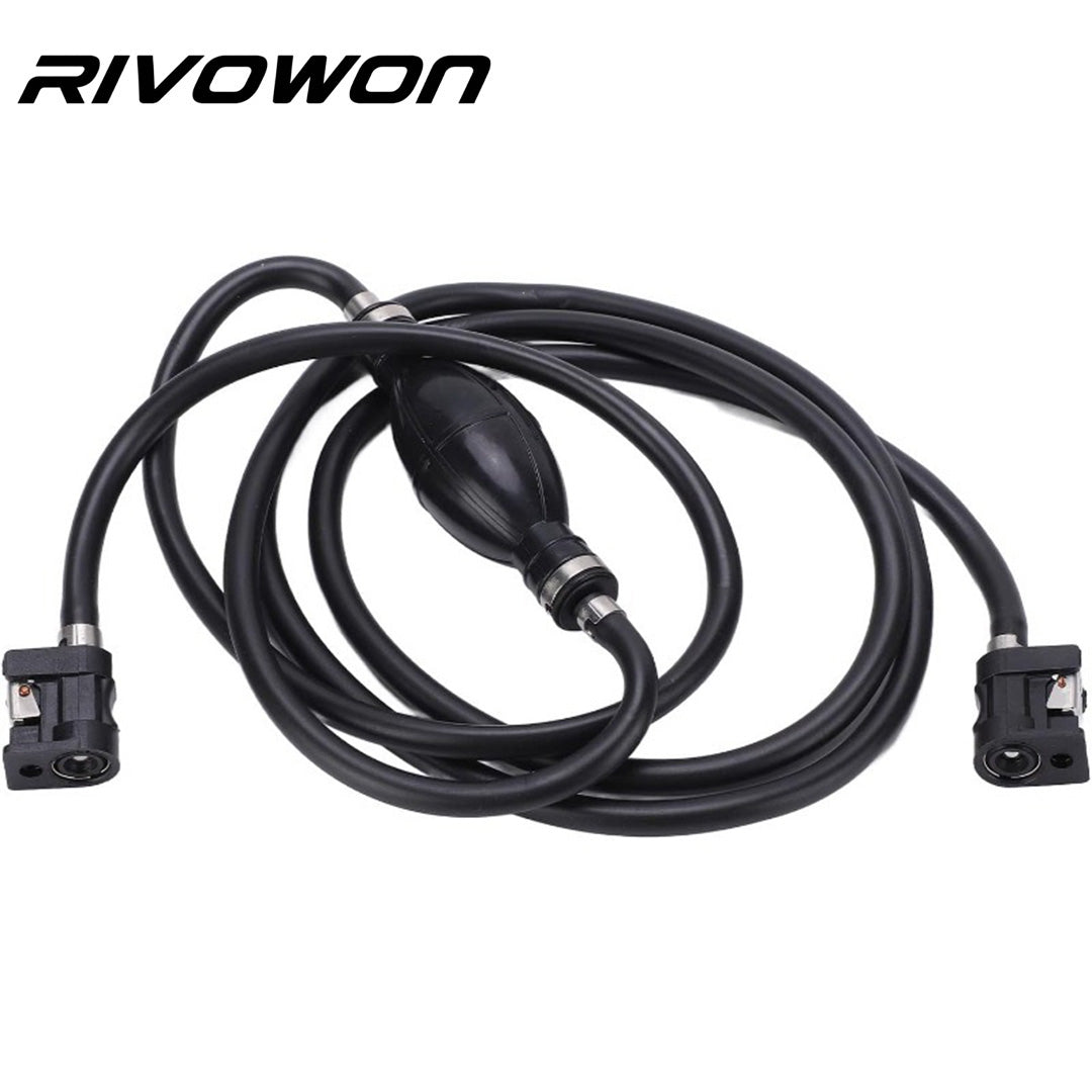 Outboard fuel pipe with manual pump quick connector
