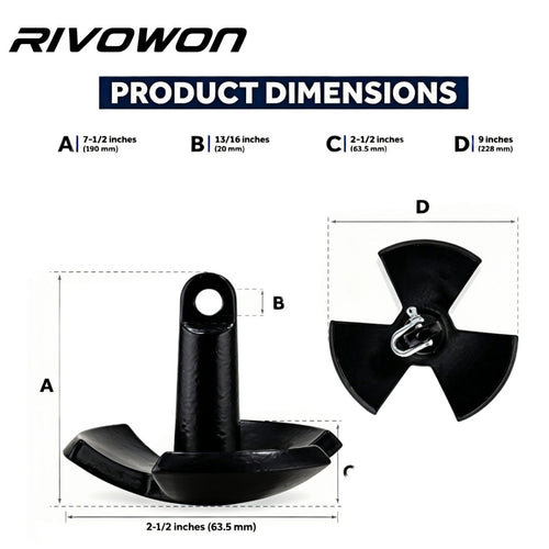 4.5KG/10LB Cast Iron Tri-Fluke Boat Anchor