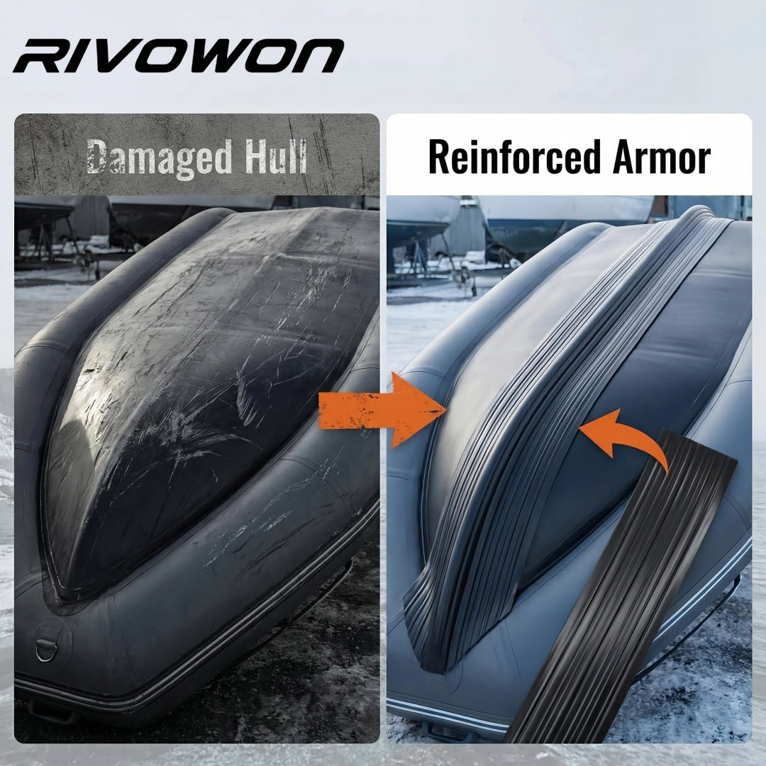 Striped inflatable hull protection cover