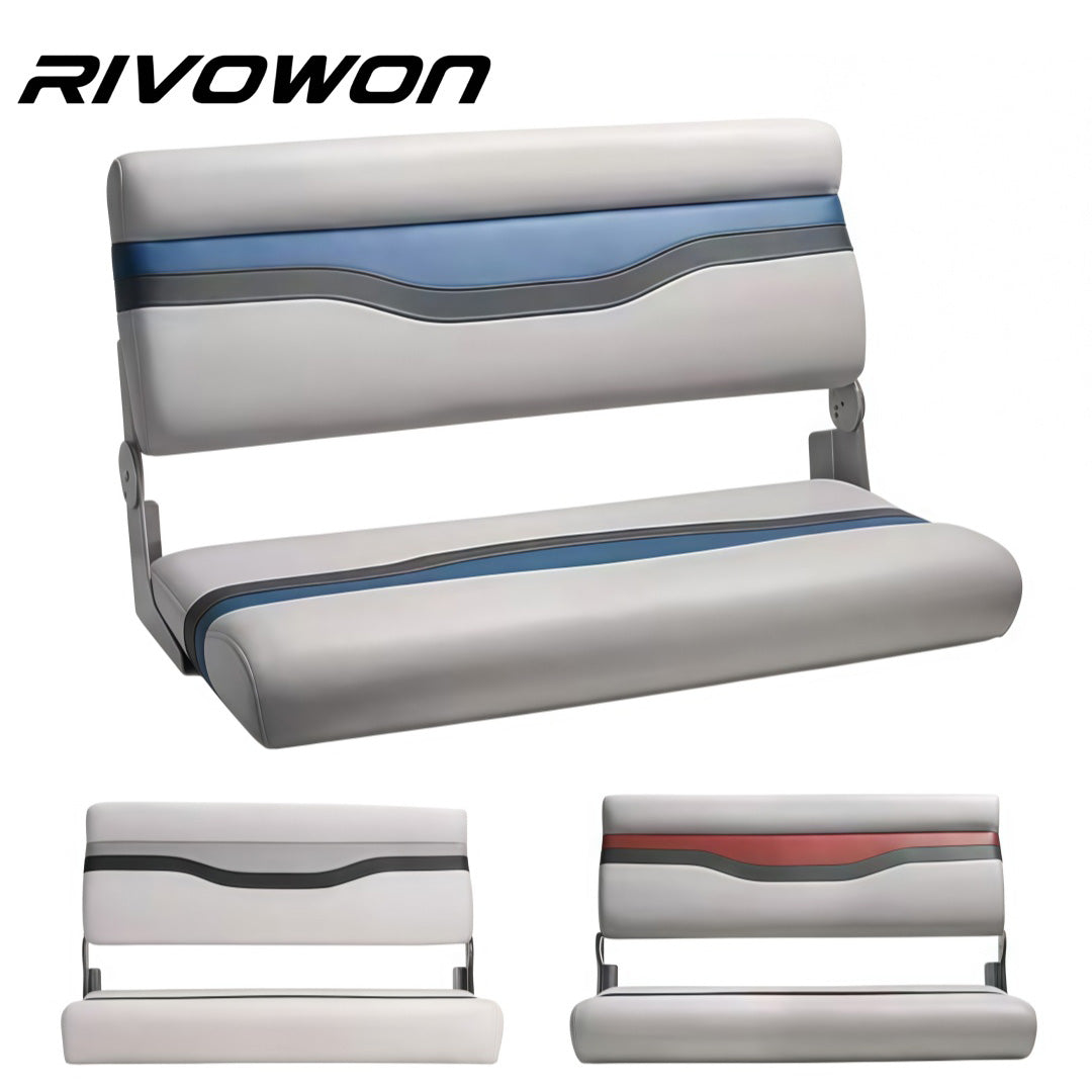 Marine Foldable Bench Boat Seat with Thick Foam Padding, 3 Colors