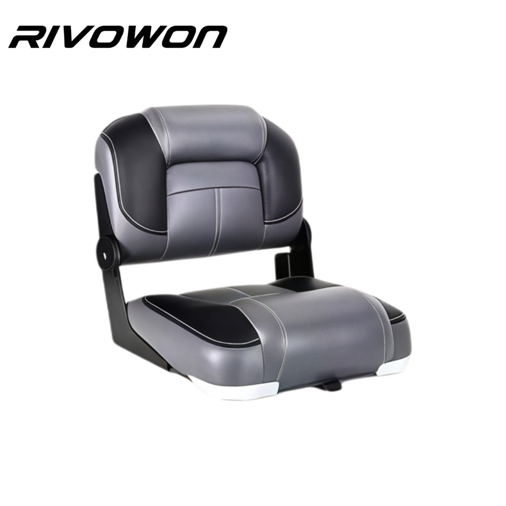 Low Back Foldable Marine Boat Seat with Thick Foam Padding, 4 Color Options