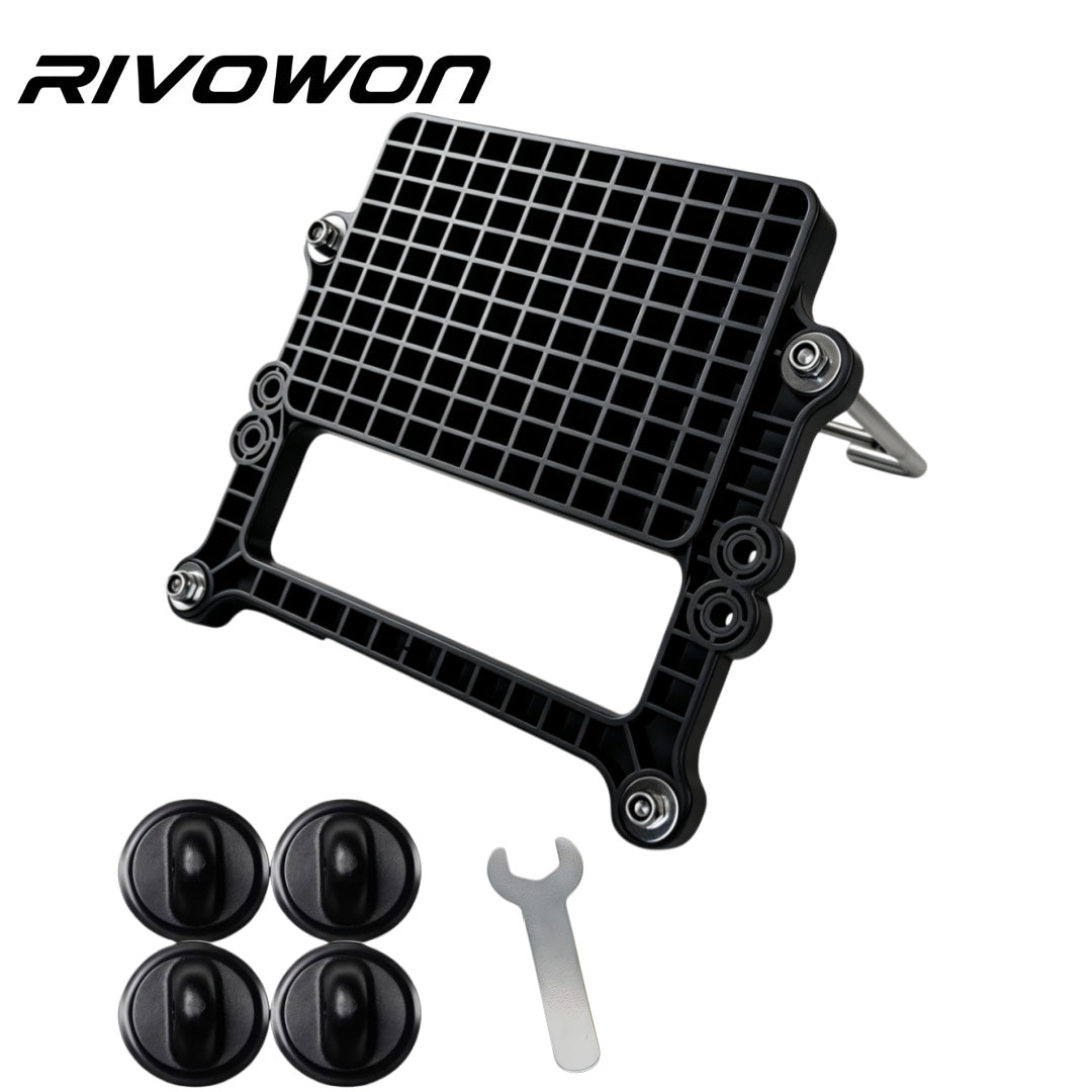 2 sets of black heavy-duty outboard engine brackets