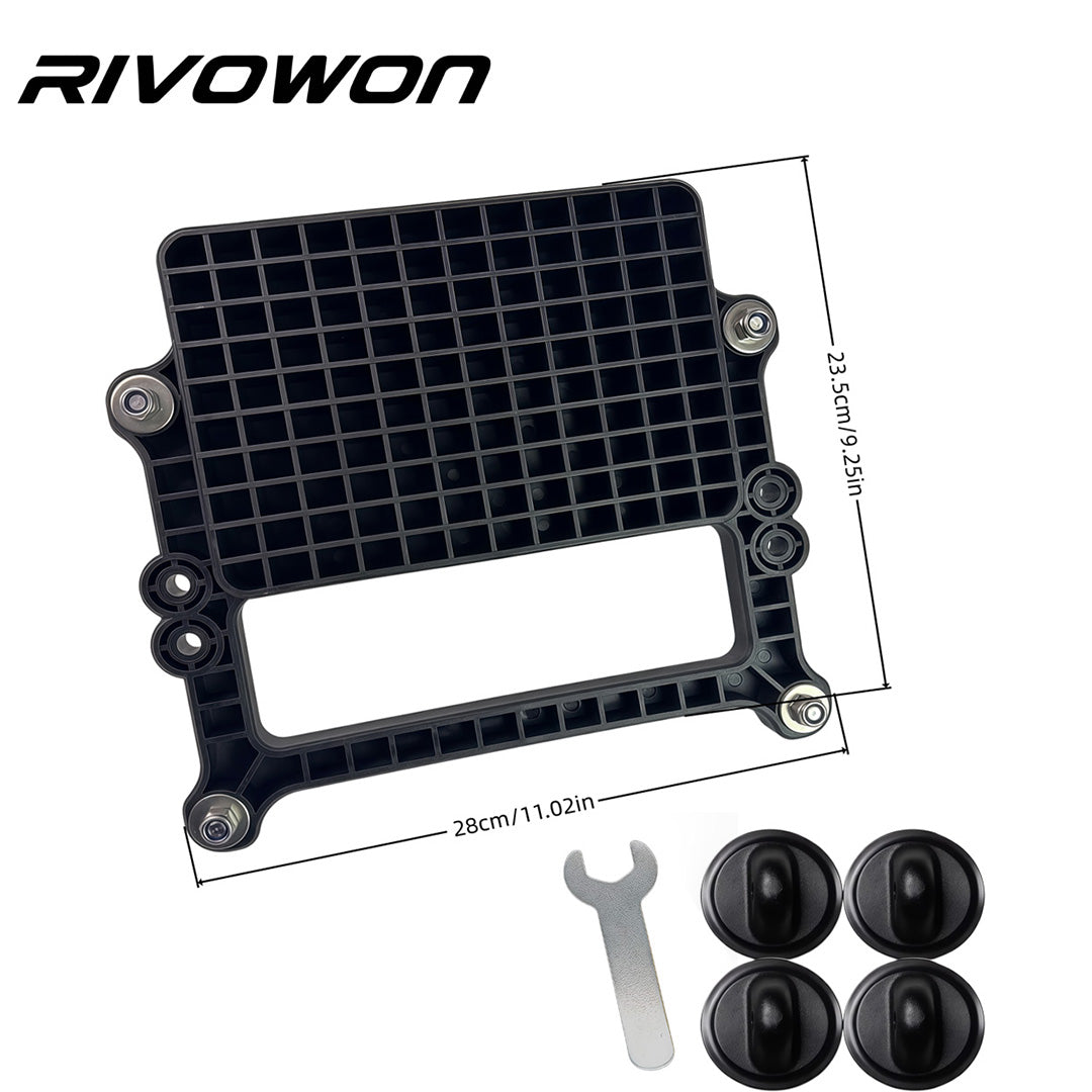 2 sets of black heavy-duty outboard engine brackets