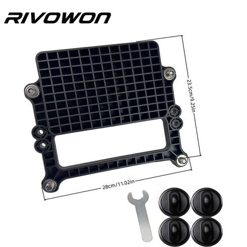 2 sets of black heavy-duty outboard engine brackets