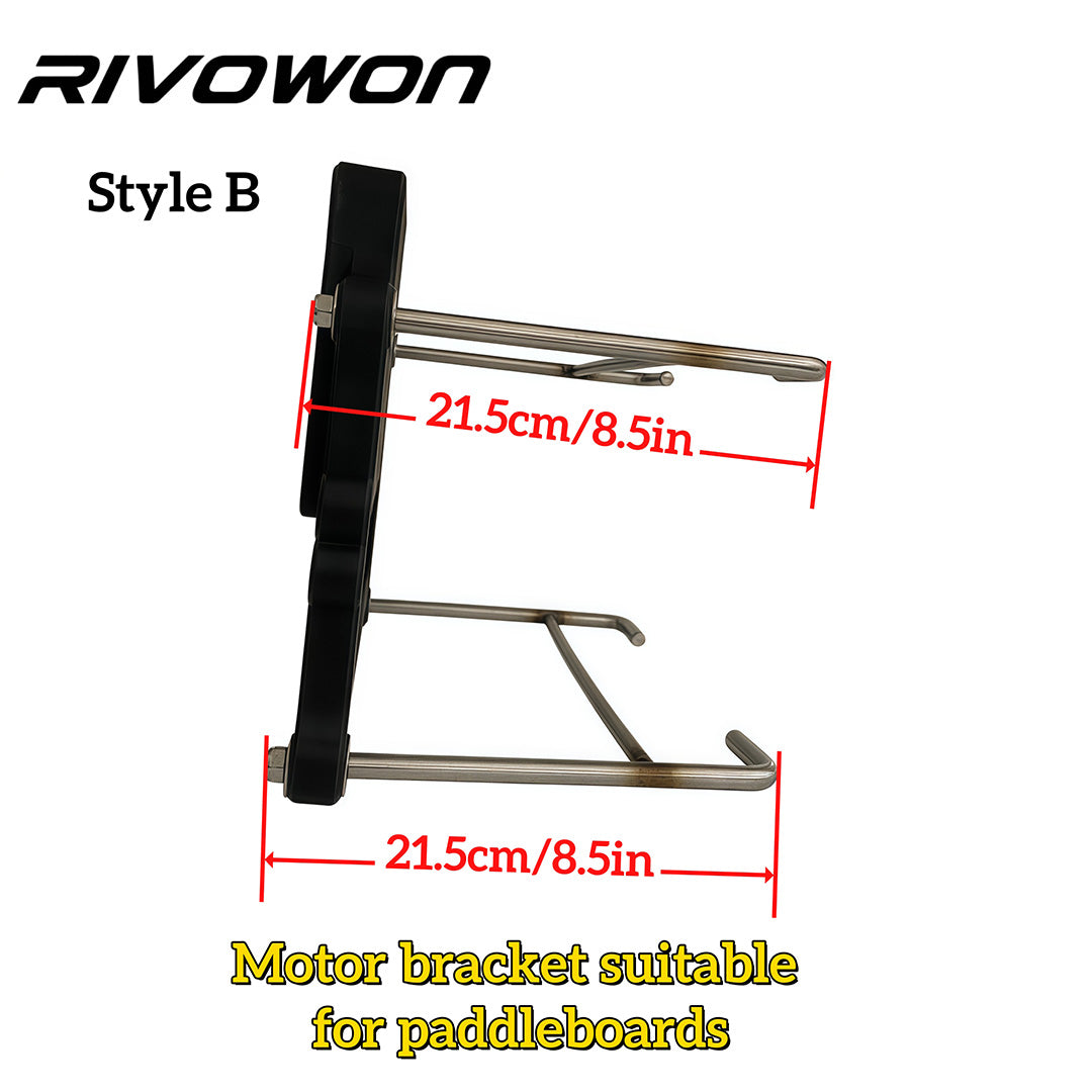 2 sets of black heavy-duty outboard engine brackets