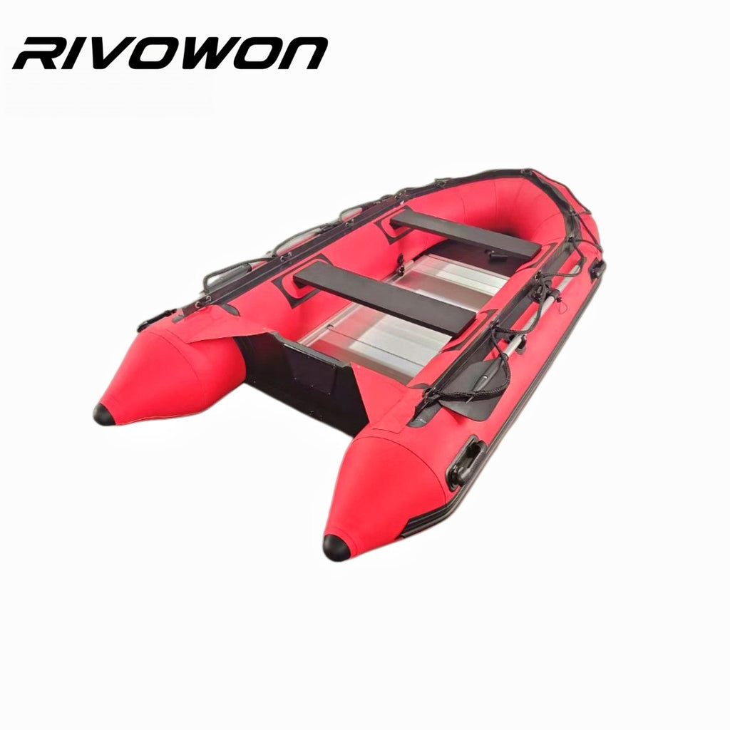 RIVOWON Red Heavy-Duty Inflatable Dinghy Boat