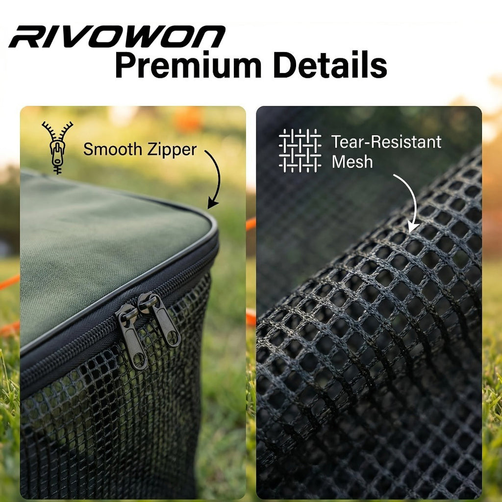 Military Green Foldable Mesh Fishing Catch Basket