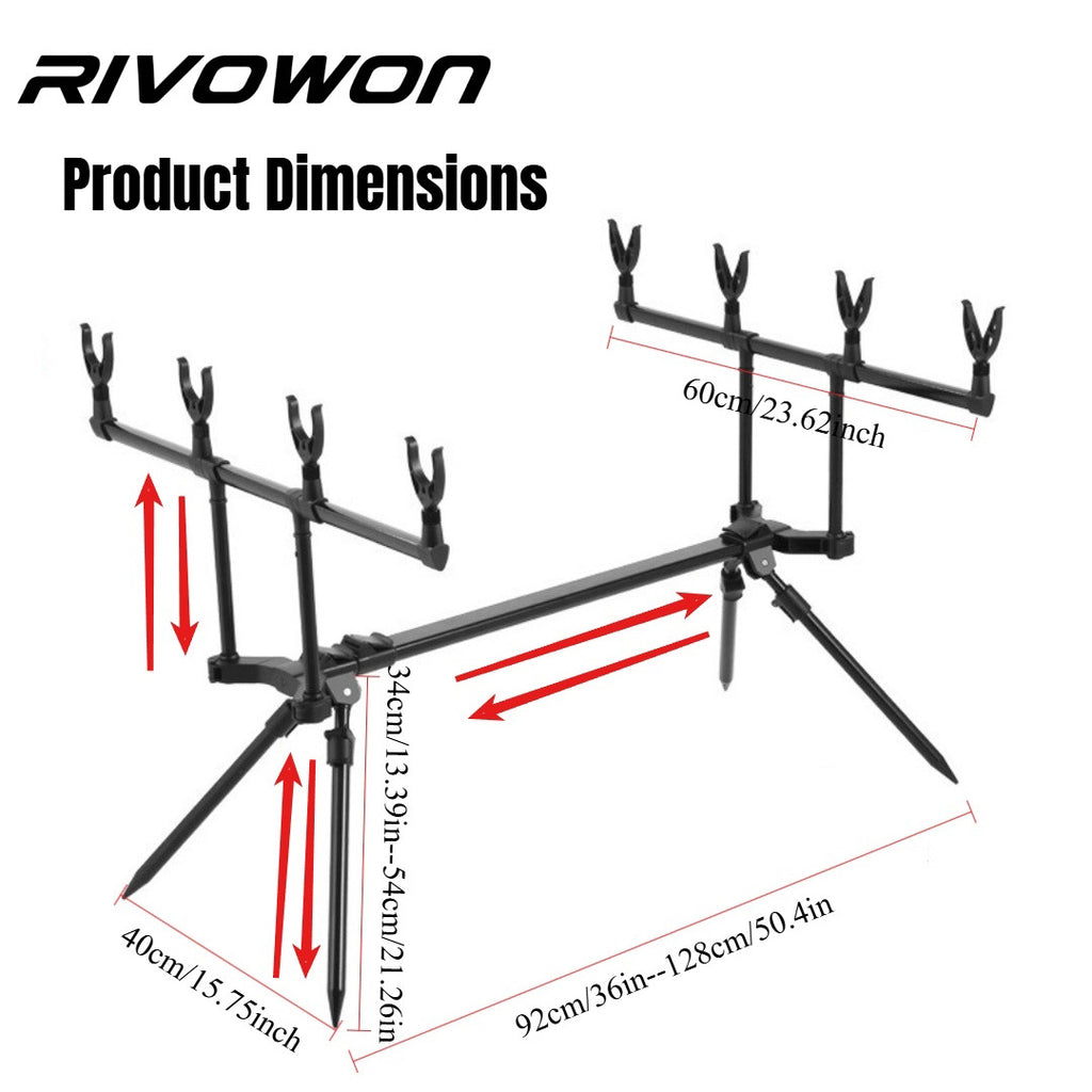 Adjustable Folding 4-Rod Carp Fishing Rod Pod