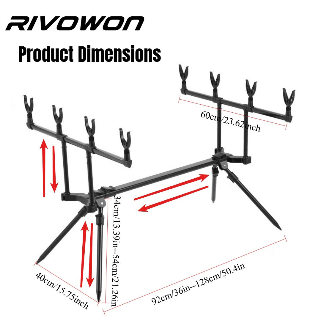 Adjustable Folding 4-Rod Carp Fishing Rod Pod
