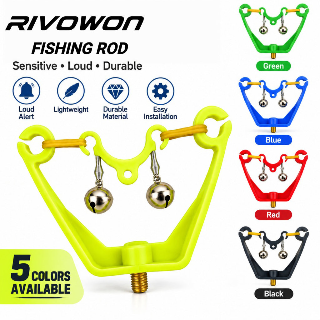 Carp Fishing Rod Rest with Dual Bite Alarm Bells and M8 Thread