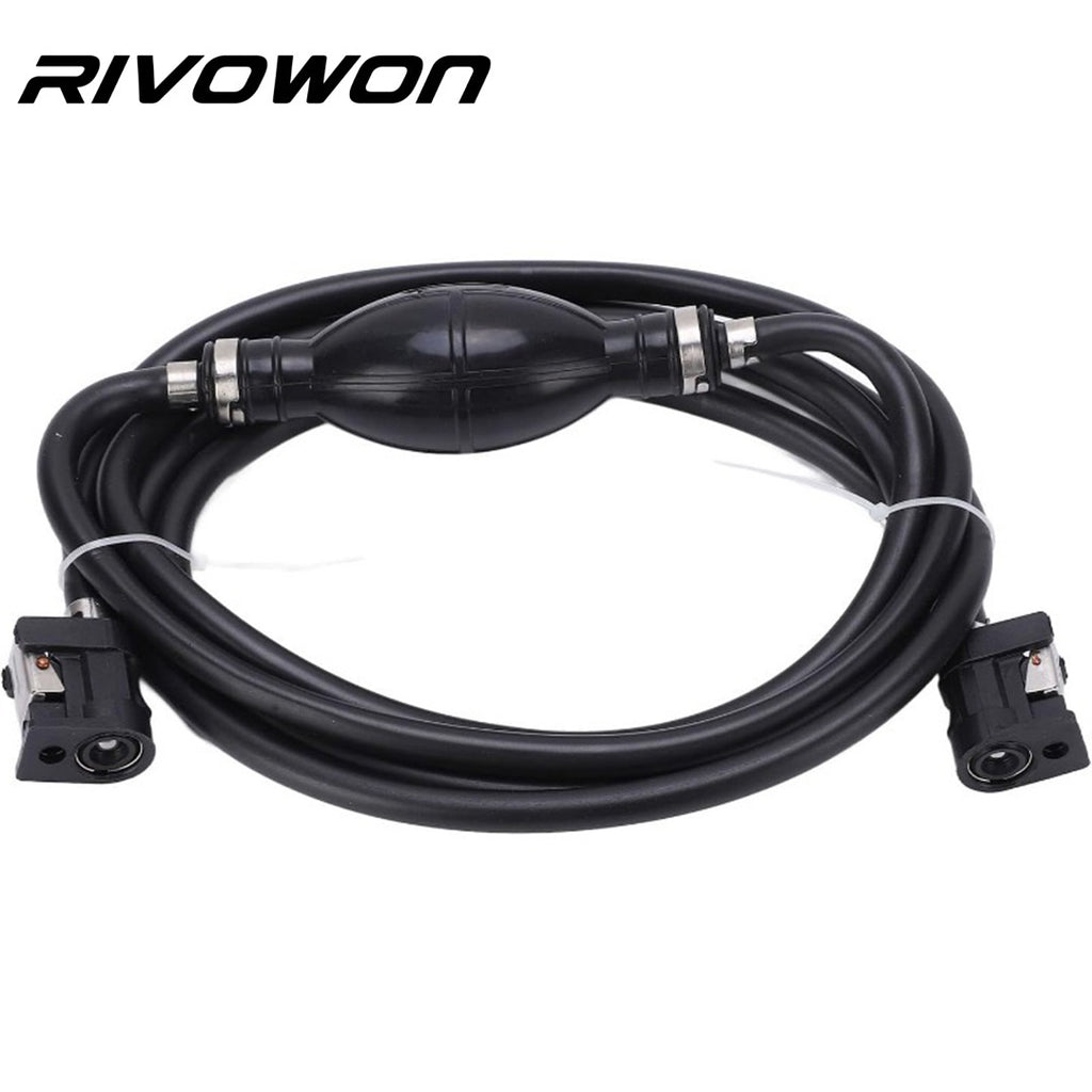 Outboard fuel pipe with manual pump quick connector