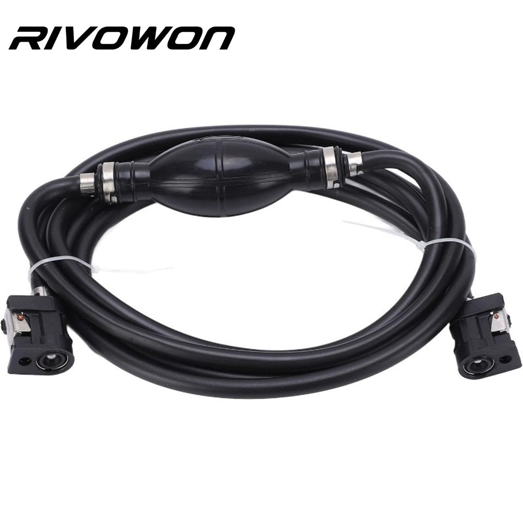 Outboard fuel pipe with manual pump quick connector