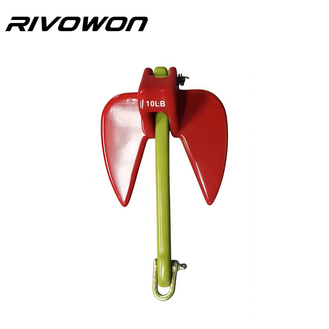 4.5KG/10LB Foldable Fluke Boat Anchor with Galvanized D Shackle