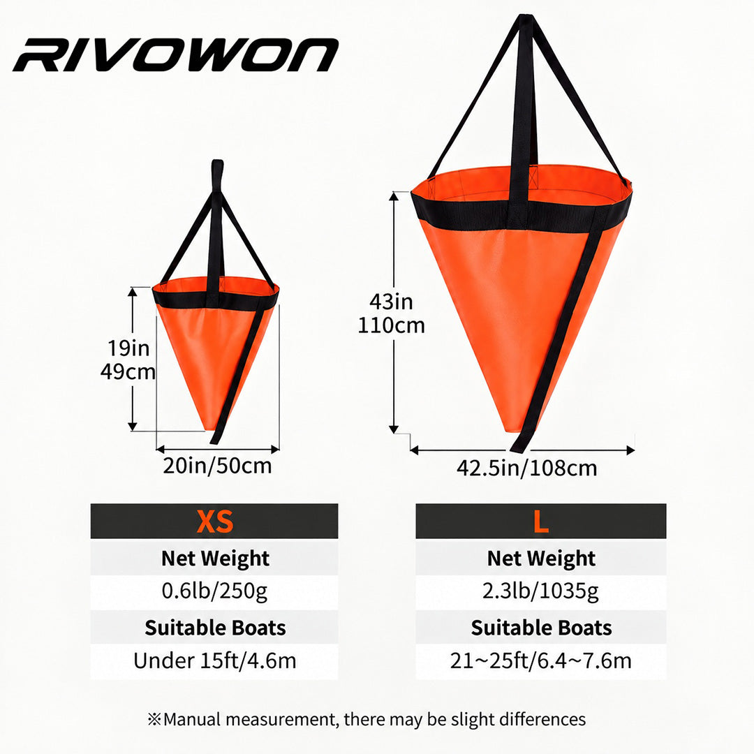 PVC Sea Anchor Drift Sock for Kayak and Fishing Boat