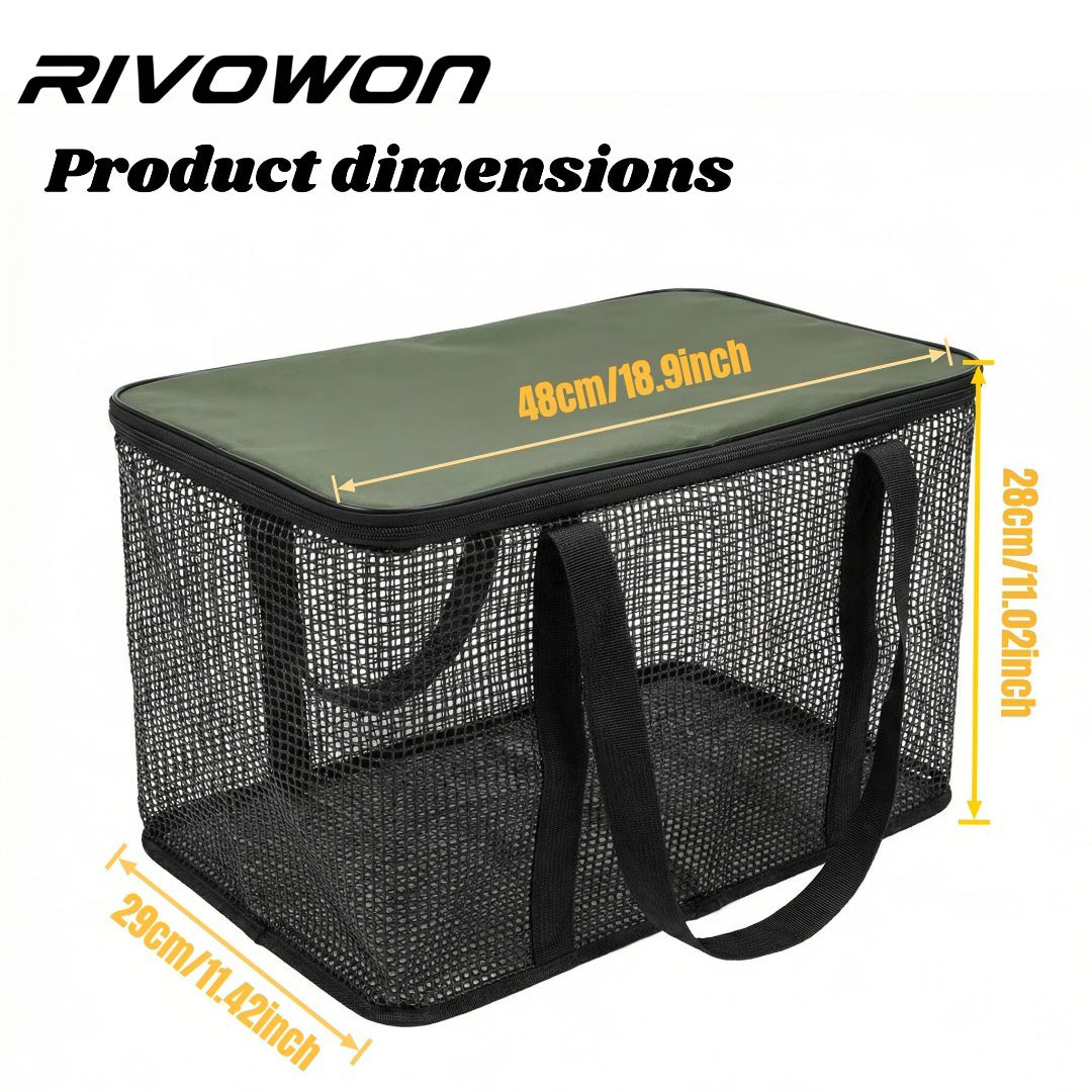 Military Green Foldable Mesh Fishing Catch Basket