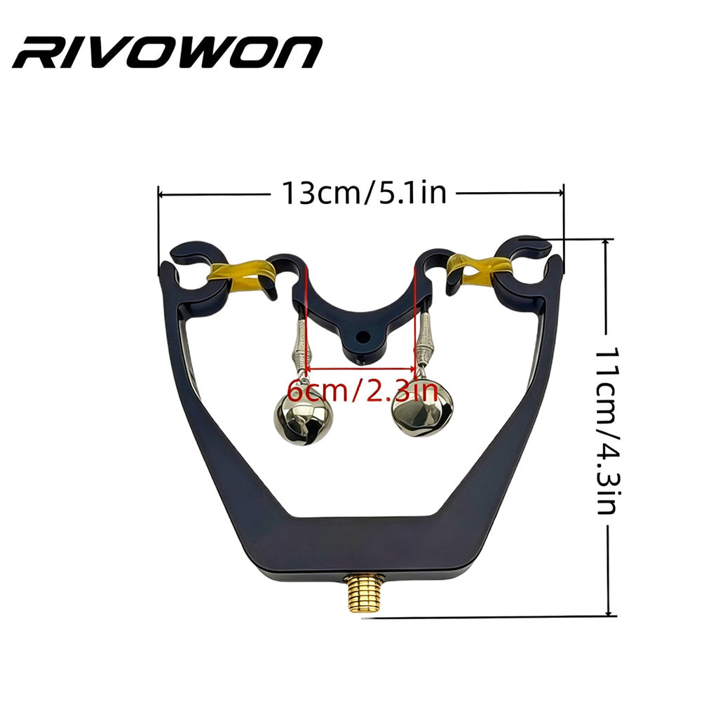 Carp Fishing Rod Rest with Dual Bite Alarm Bells and M8 Thread