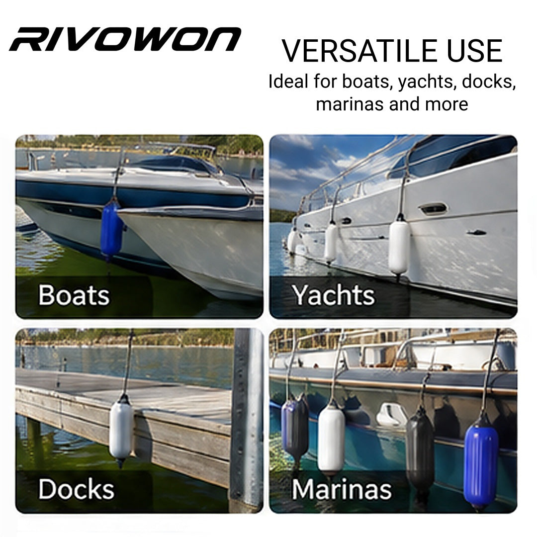 22.8in Ribbed PVC Boat Fender for Docking Protection