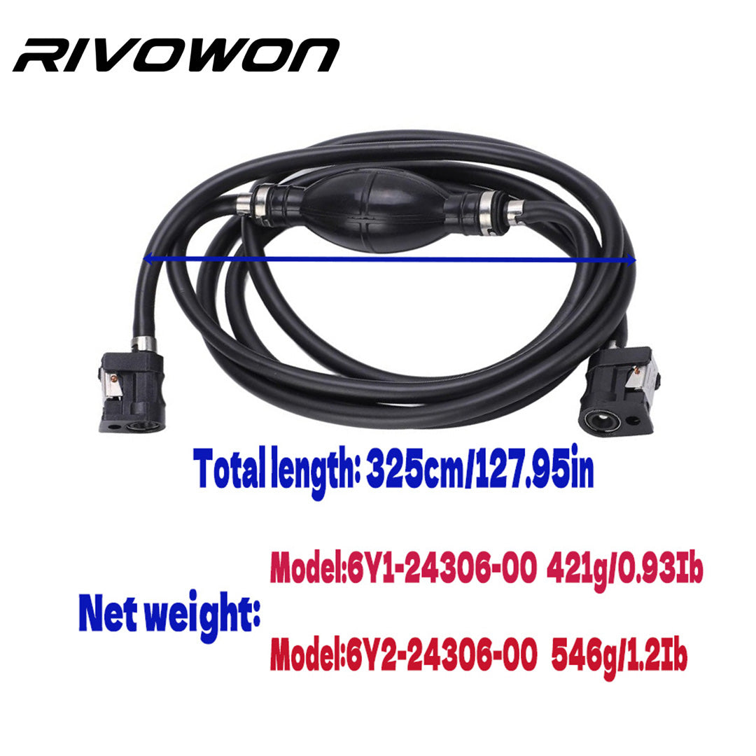 Outboard fuel pipe with manual pump quick connector
