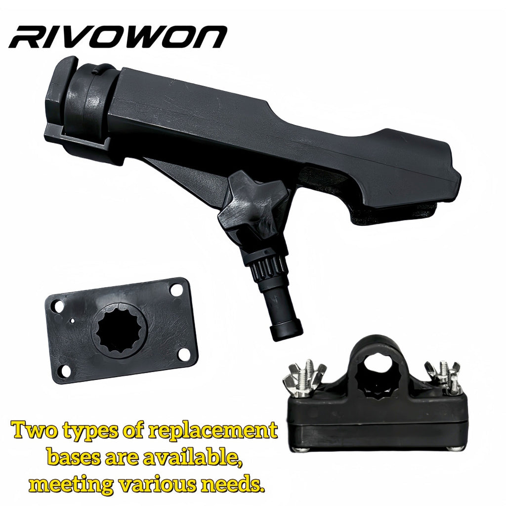 360° Adjustable Boat Fishing Rod Holder with 2 Mount Bases