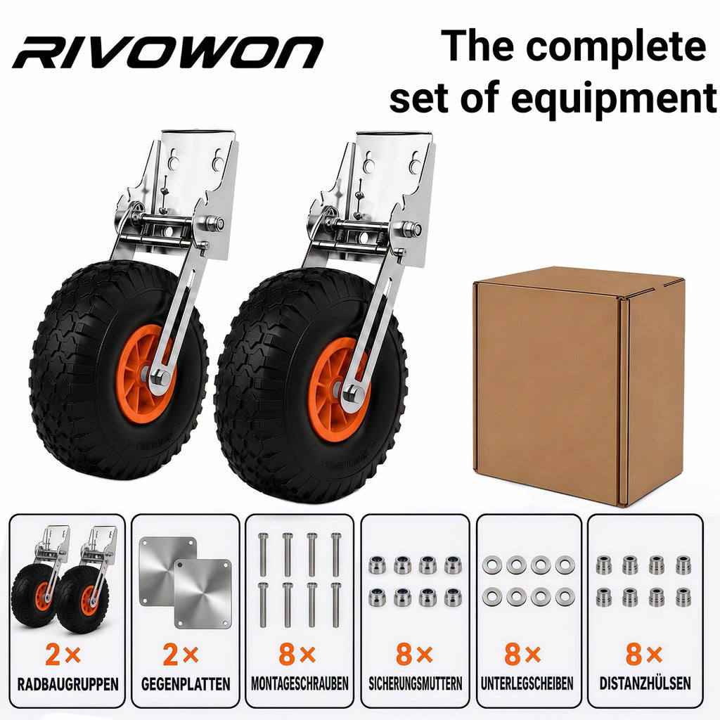 Inflatable Boat Launching Wheels with 10.2in Pneumatic Tires