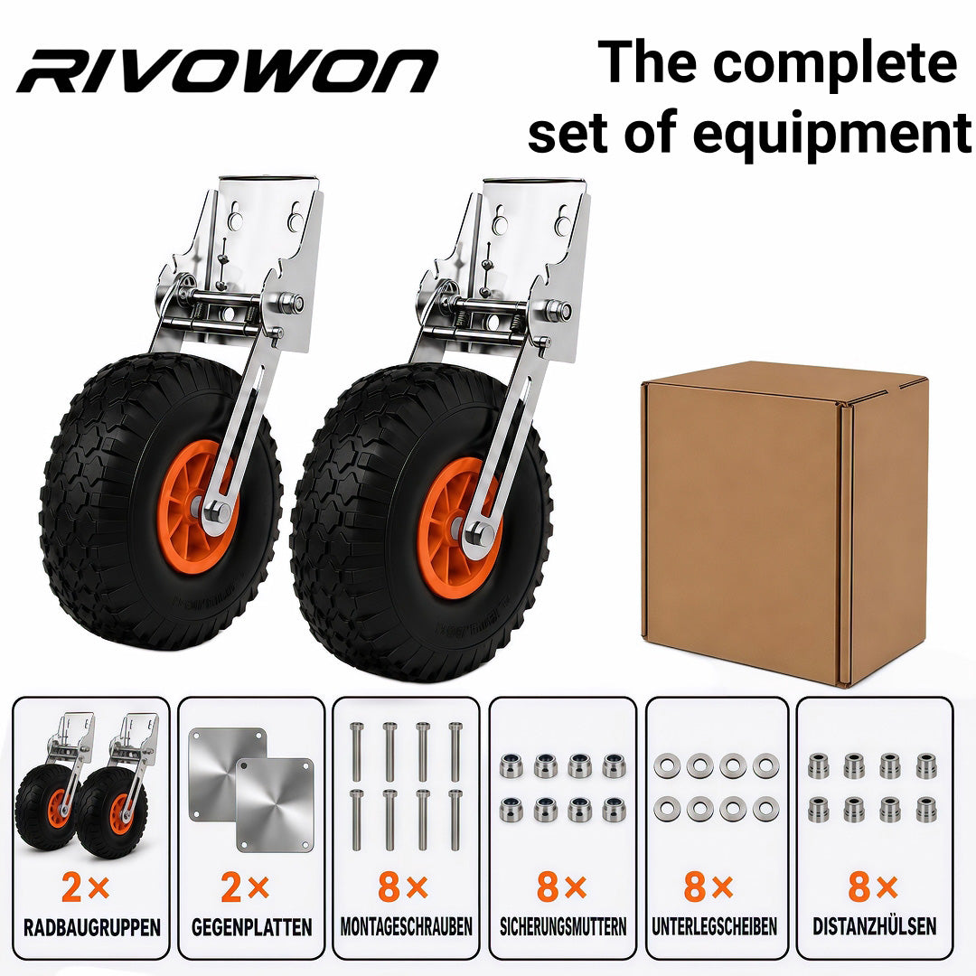 Inflatable Boat Launching Wheels with 10.2in Pneumatic Tires