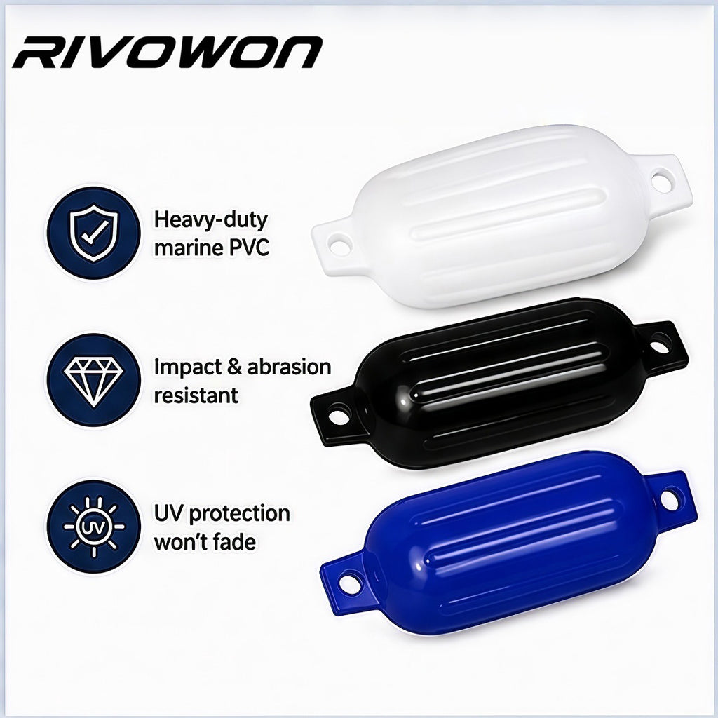 22.8in Ribbed PVC Boat Fender for Docking Protection