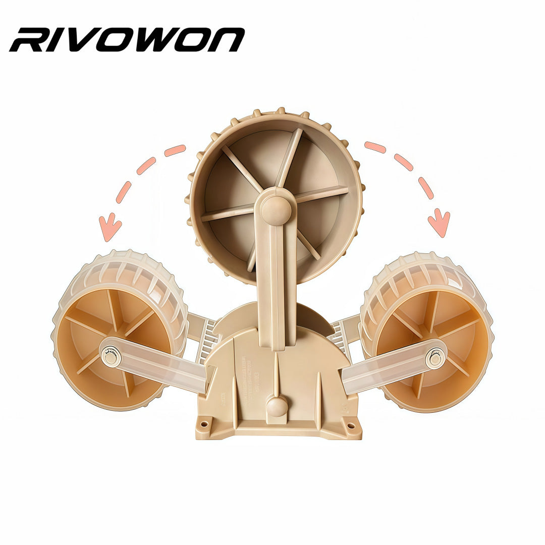 A pair of brown heavy-duty fixed stern pulleys