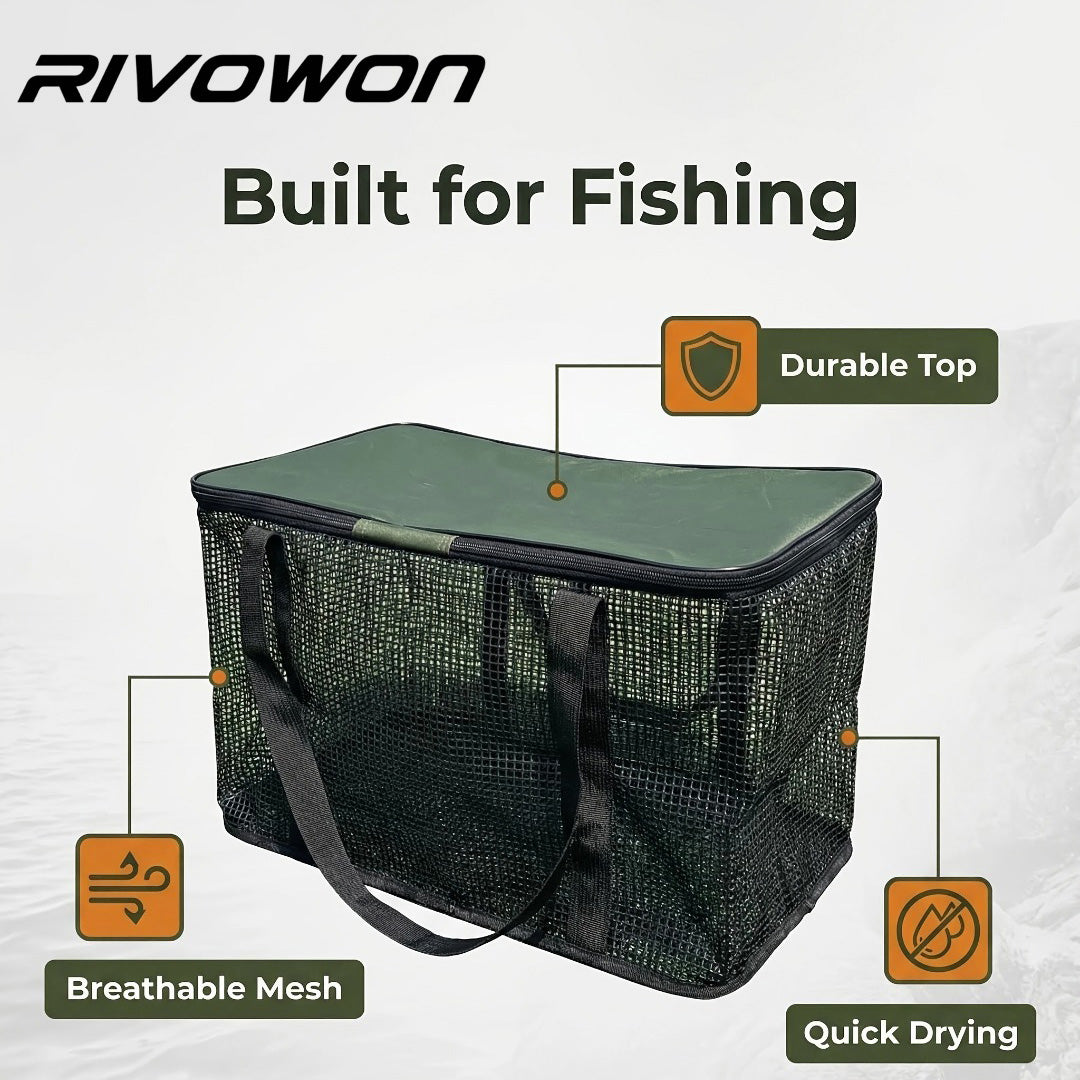 Military Green Foldable Mesh Fishing Catch Basket