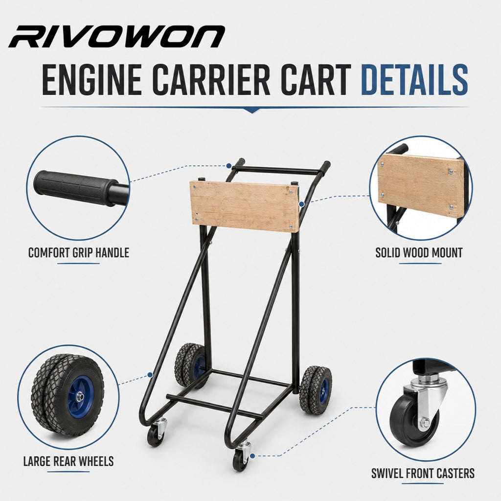 Maximum compatibility 30HP Outboard Motor Trolley Cart for Dock Transportation