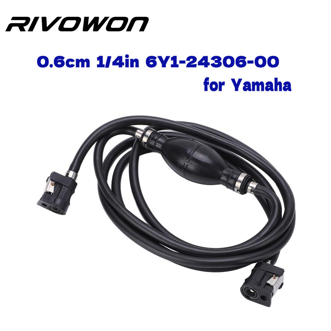 Outboard fuel pipe with manual pump quick connector