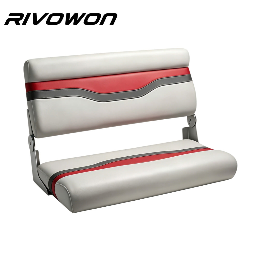 Marine Foldable Bench Boat Seat with Thick Foam Padding, 3 Colors