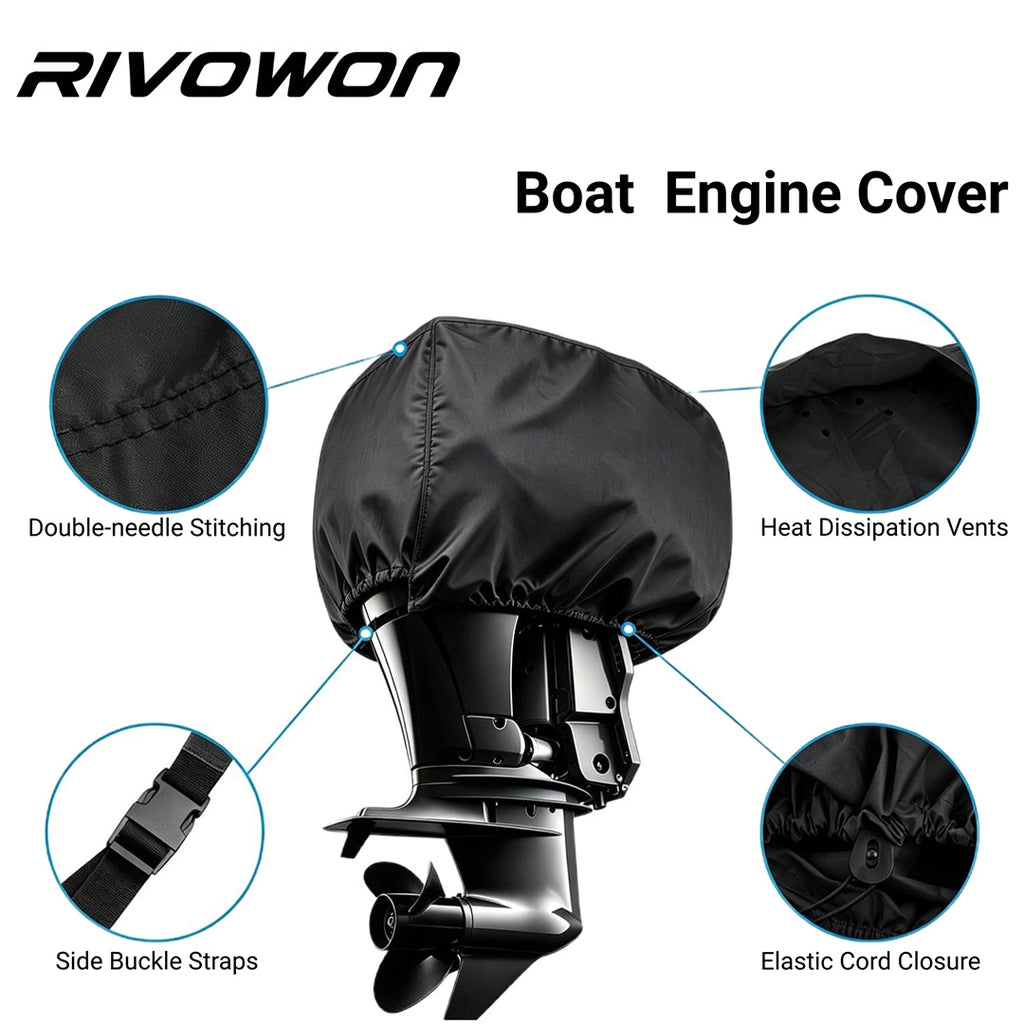 Waterproof Outboard Motor Cover for 6-18HP Engines, 600D Oxford