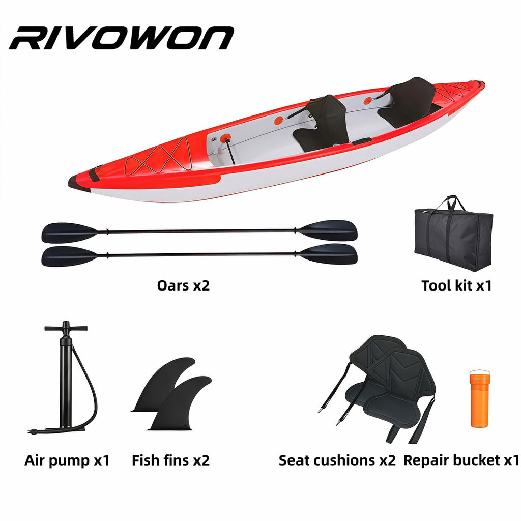 Drop-Stitch Inflatable Kayak for 1-2 Adults