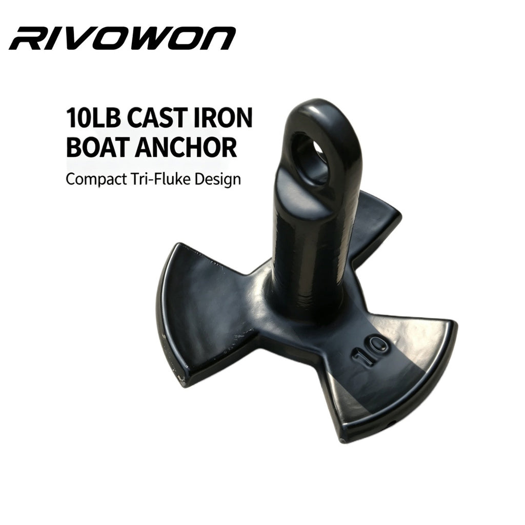 4.5KG/10LB Cast Iron Tri-Fluke Boat Anchor