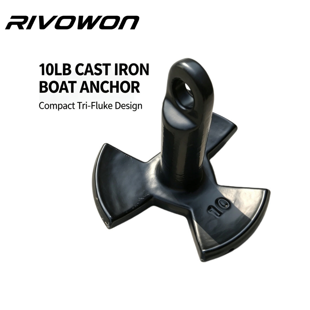 4.5KG/10LB Cast Iron Tri-Fluke Boat Anchor