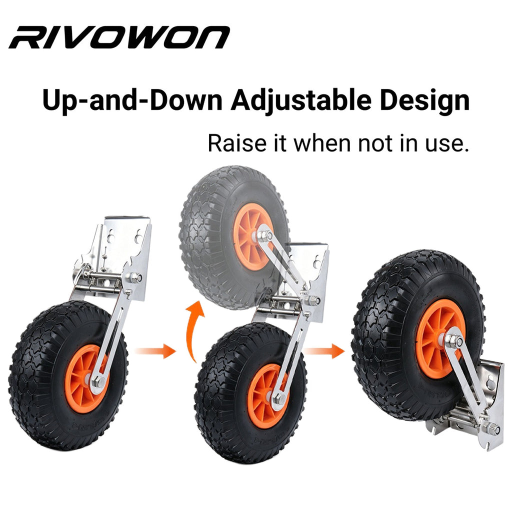Inflatable Boat Launching Wheels with 10.2in Pneumatic Tires