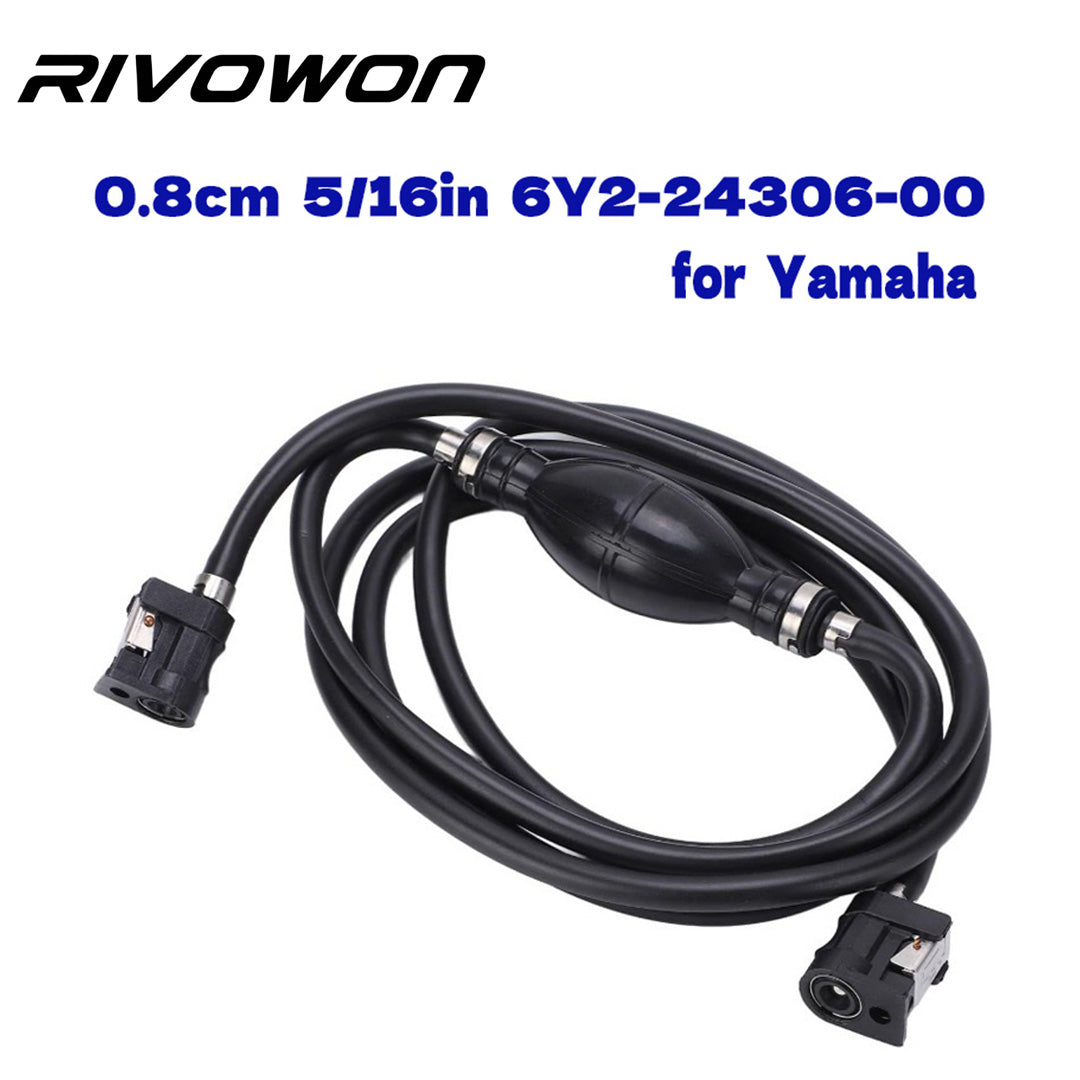 Outboard fuel pipe with manual pump quick connector