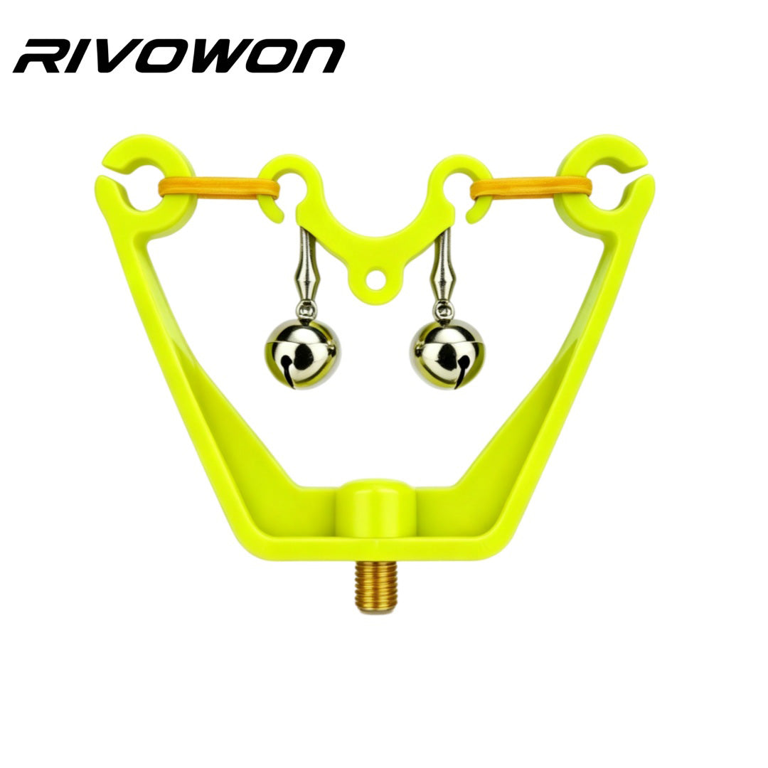 Carp Fishing Rod Rest with Dual Bite Alarm Bells and M8 Thread