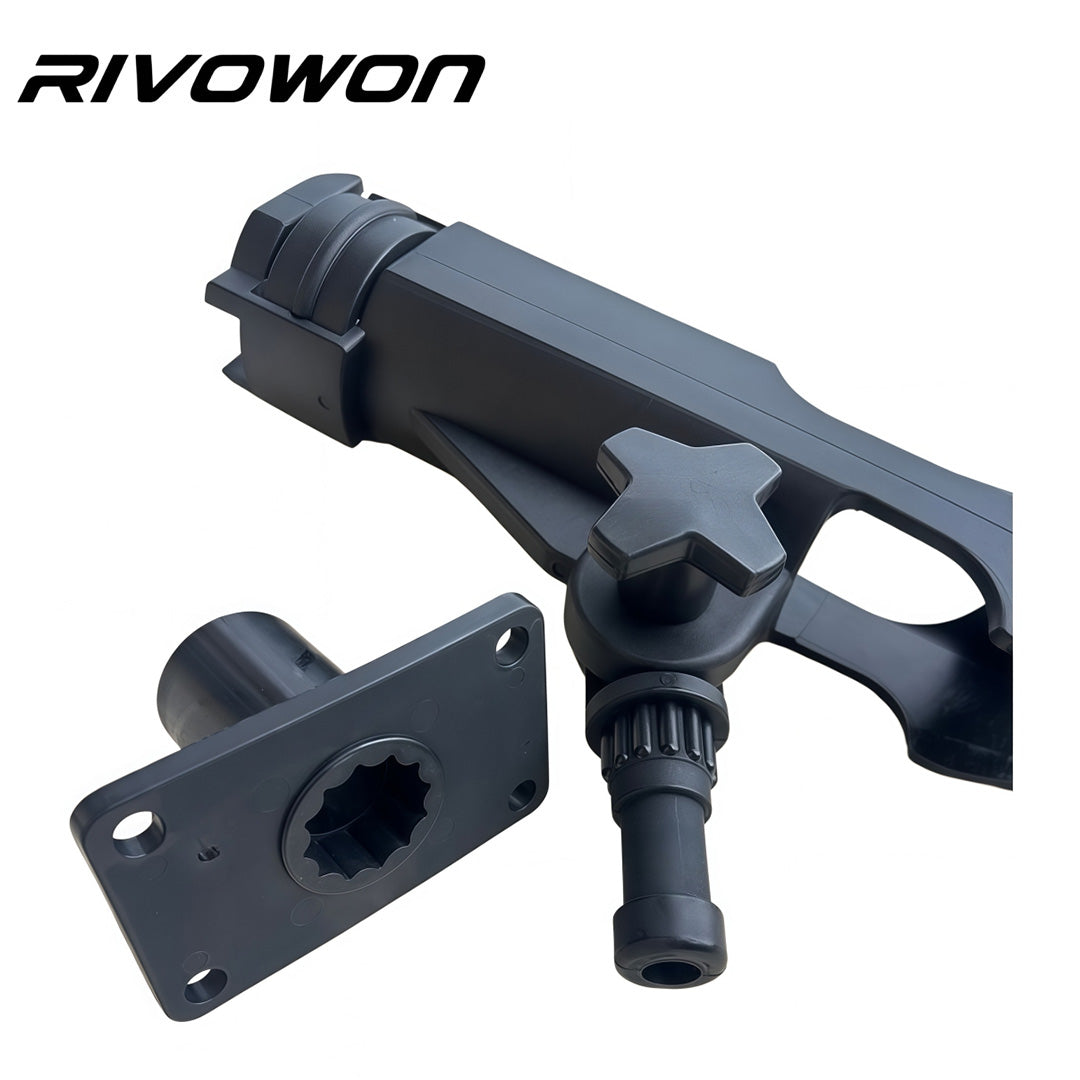 360° Adjustable Boat Fishing Rod Holder with 2 Mount Bases