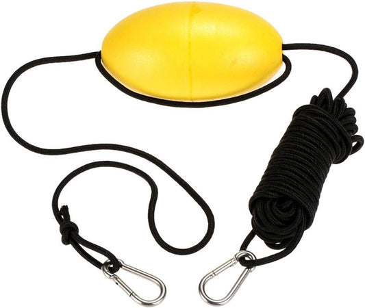 Drift Anchor Tow Throw Leash Line With EVA Buoy Ball & Clip, Kayak Canoe Accessories