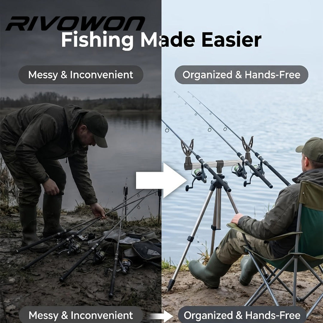 Two-Rod Fishing Rod Holder Support for Angling