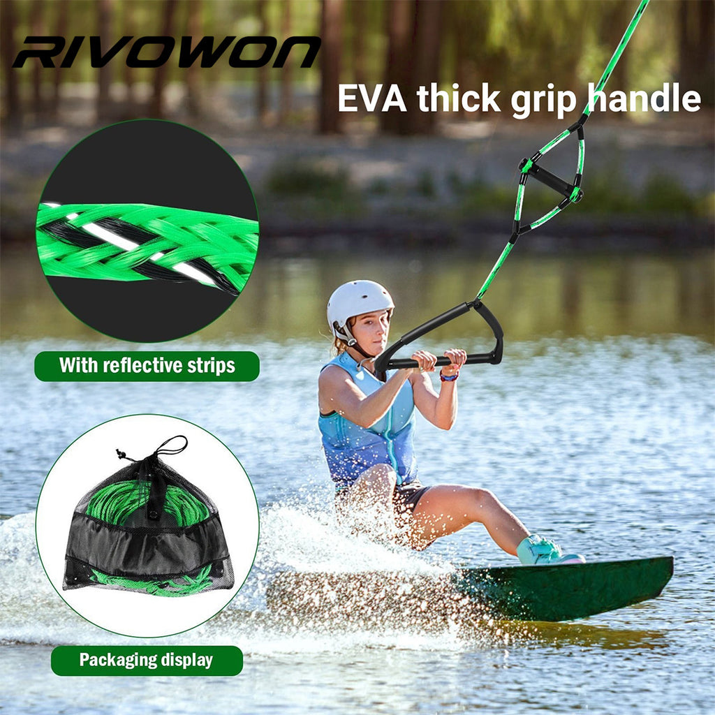 70FT Water Ski Tow Rope with EVA Handle and Mesh Storage Bag