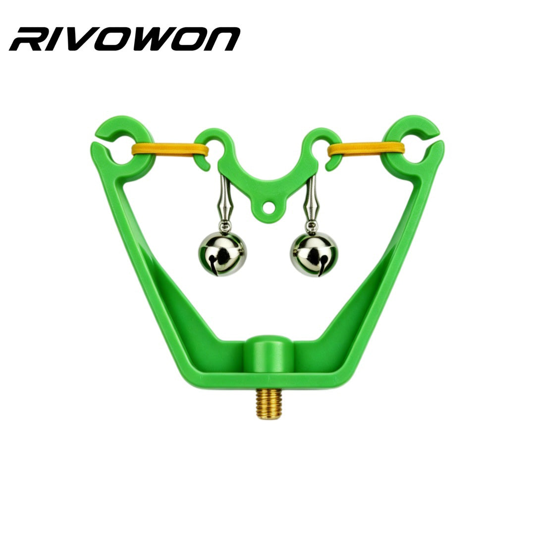 Carp Fishing Rod Rest with Dual Bite Alarm Bells and M8 Thread